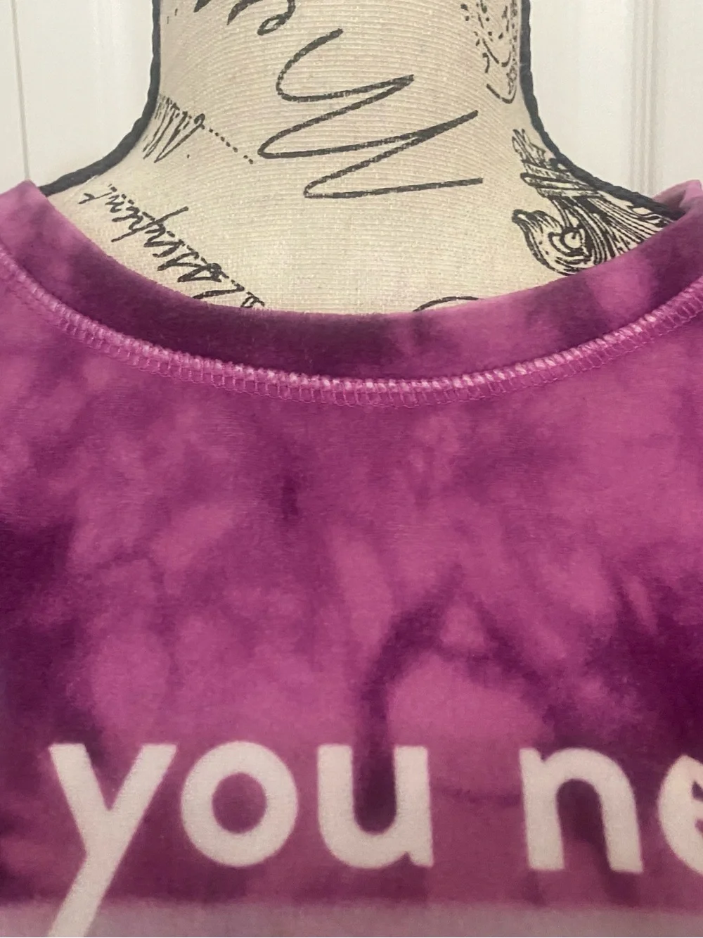 Justice Purple Tie-Dye Cat Sleepwear Set